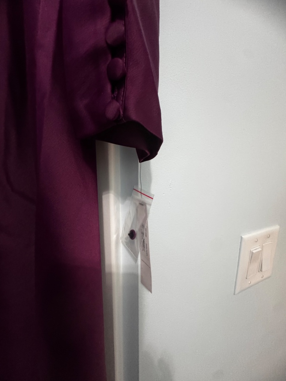 NWT Maggy London Purple Satin Long Sleeve Dress - Picture 4 of 4